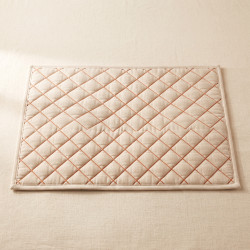 Quilted Cotton Crate Mat with a diamond-quilted brushed cotton top