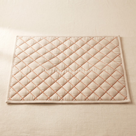 Quilted Cotton Crate Mat with a diamond-quilted brushed cotton top